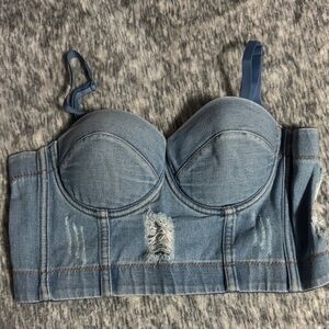 Denim Bustier Top